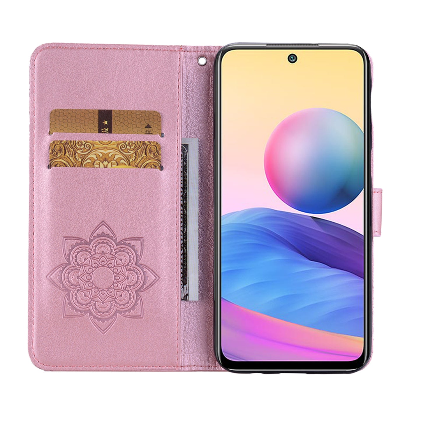 Owl Imprint Rhinestone Decor Leather Phone Cover for Xiaomi Redmi Note 10 5G/Poco M3 Pro 5G/4G