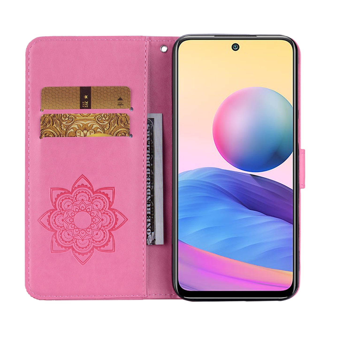 Owl Imprint Rhinestone Decor Leather Phone Cover for Xiaomi Redmi Note 10 5G/Poco M3 Pro 5G/4G