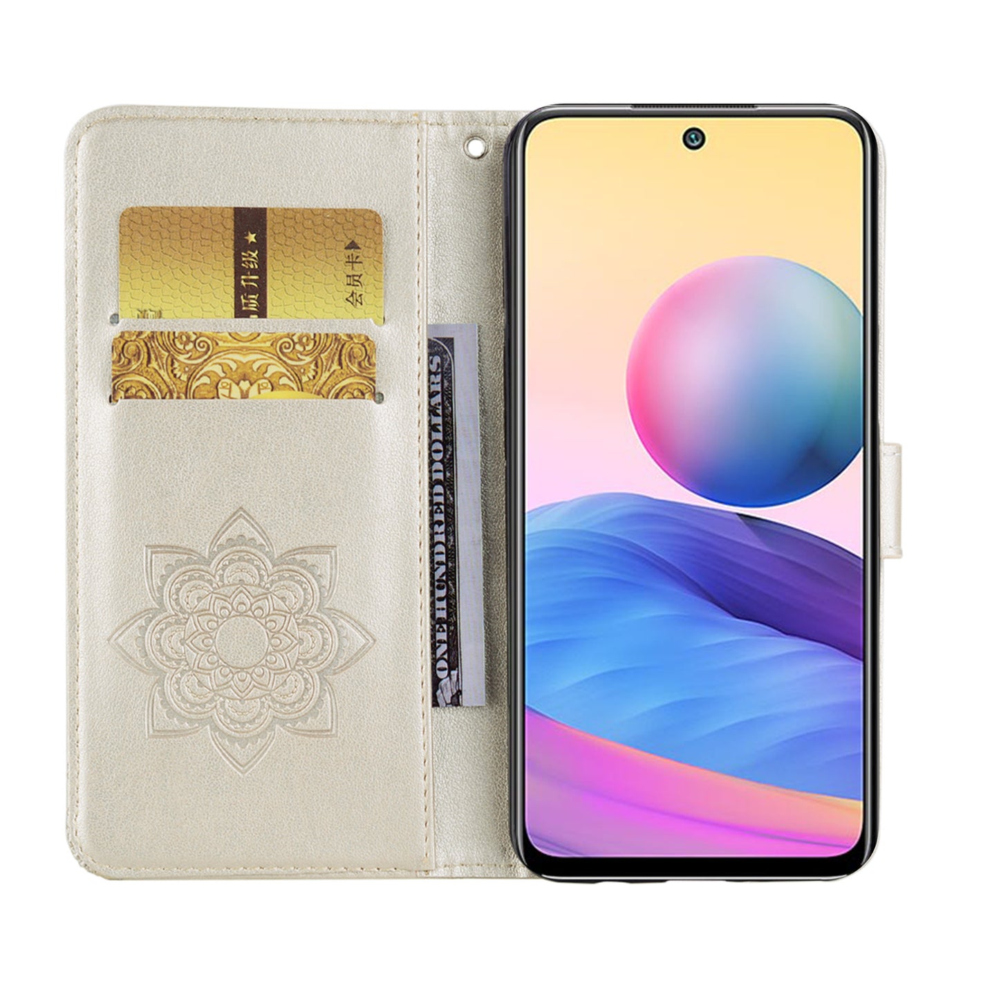 Owl Imprint Rhinestone Decor Leather Phone Cover for Xiaomi Redmi Note 10 5G/Poco M3 Pro 5G/4G
