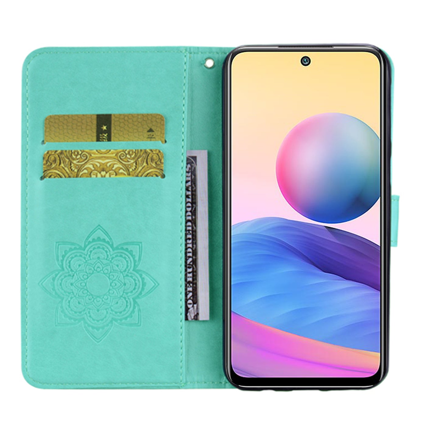 Owl Imprint Rhinestone Decor Leather Phone Cover for Xiaomi Redmi Note 10 5G/Poco M3 Pro 5G/4G