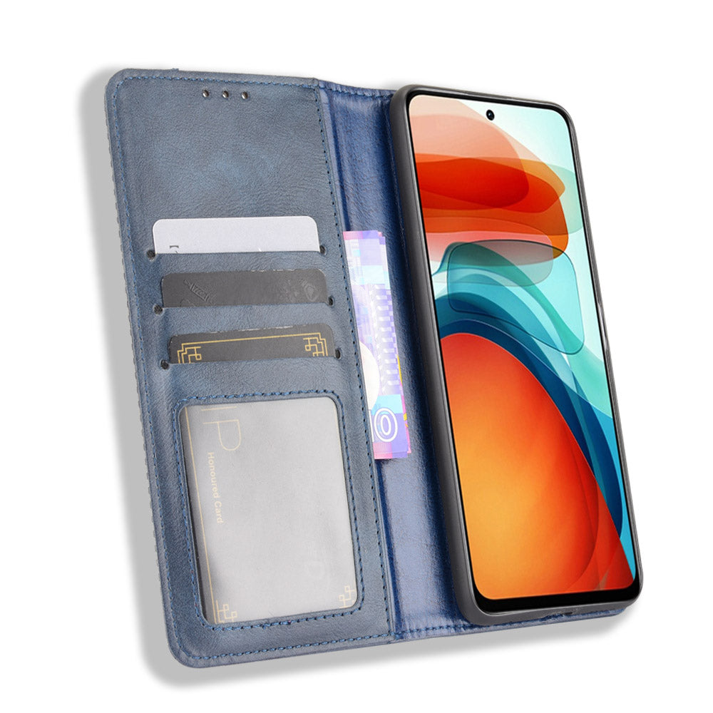 Magnetic Auto-absorbed Retro Style Wallet Stand Design Phone Case Shell for Xiaomi Redmi Note 10 Pro 5G (China) / Xiaomi Poco X3 GT
