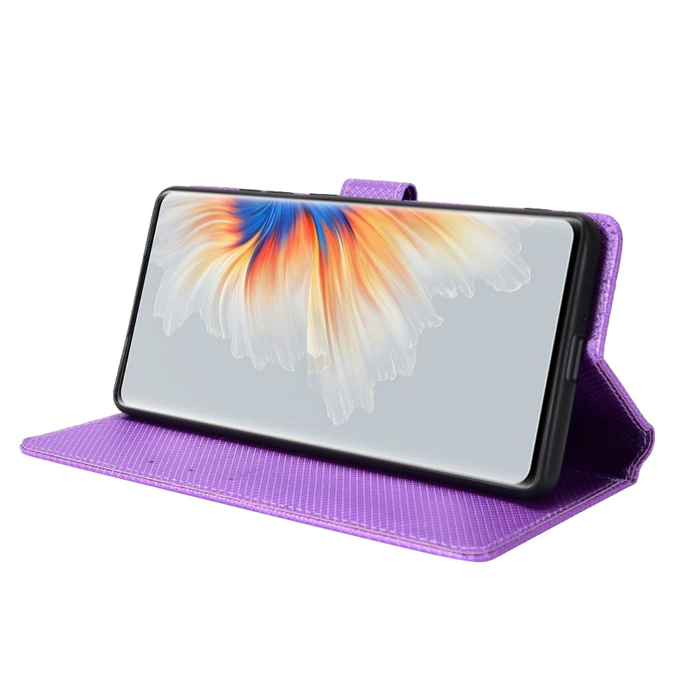 For Xiaomi Mix 4 Flip Wallet Case Horizontal Viewing Stand Diamond Texture PU Leather Protective Cover with Strap