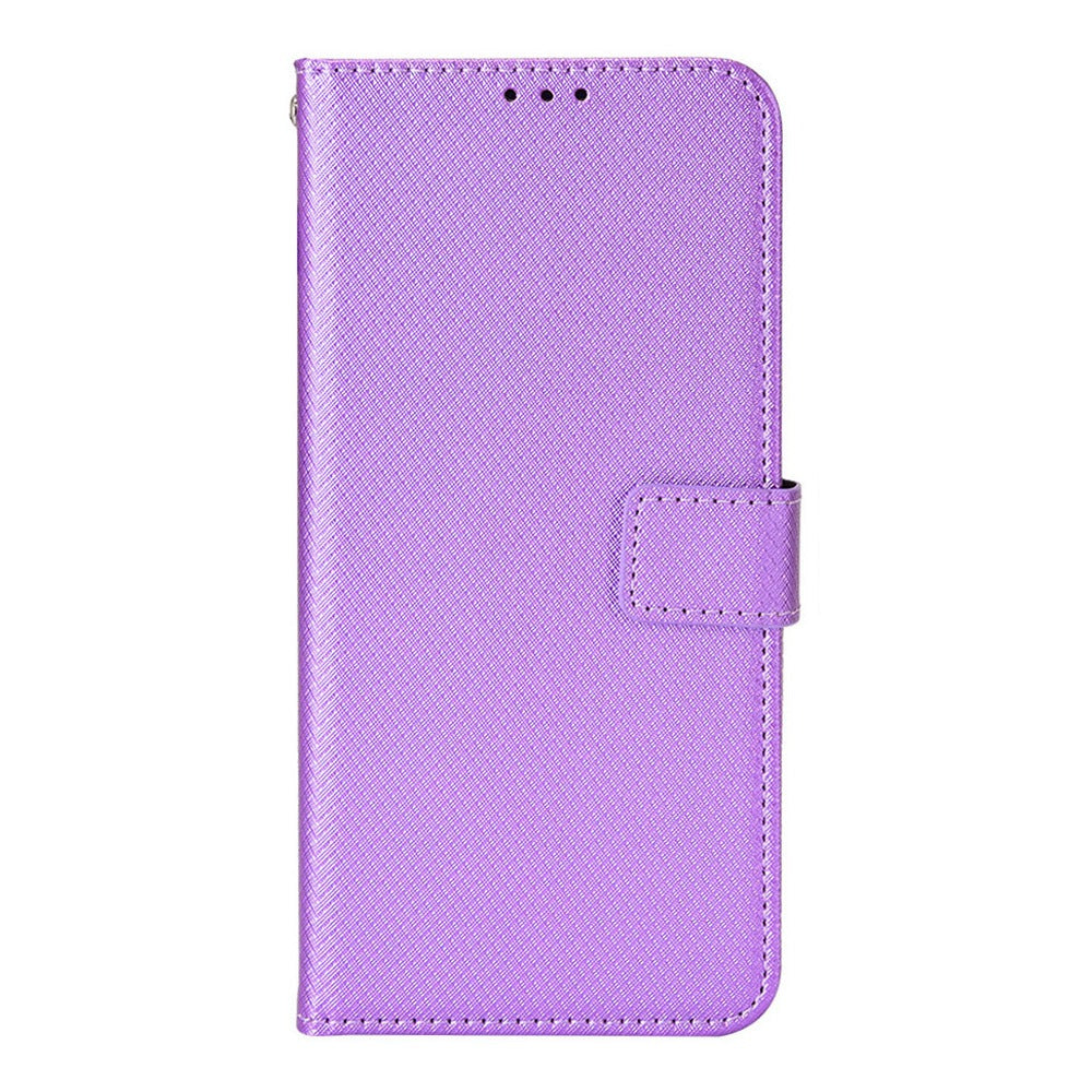 For Xiaomi Mix 4 Flip Wallet Case Horizontal Viewing Stand Diamond Texture PU Leather Protective Cover with Strap