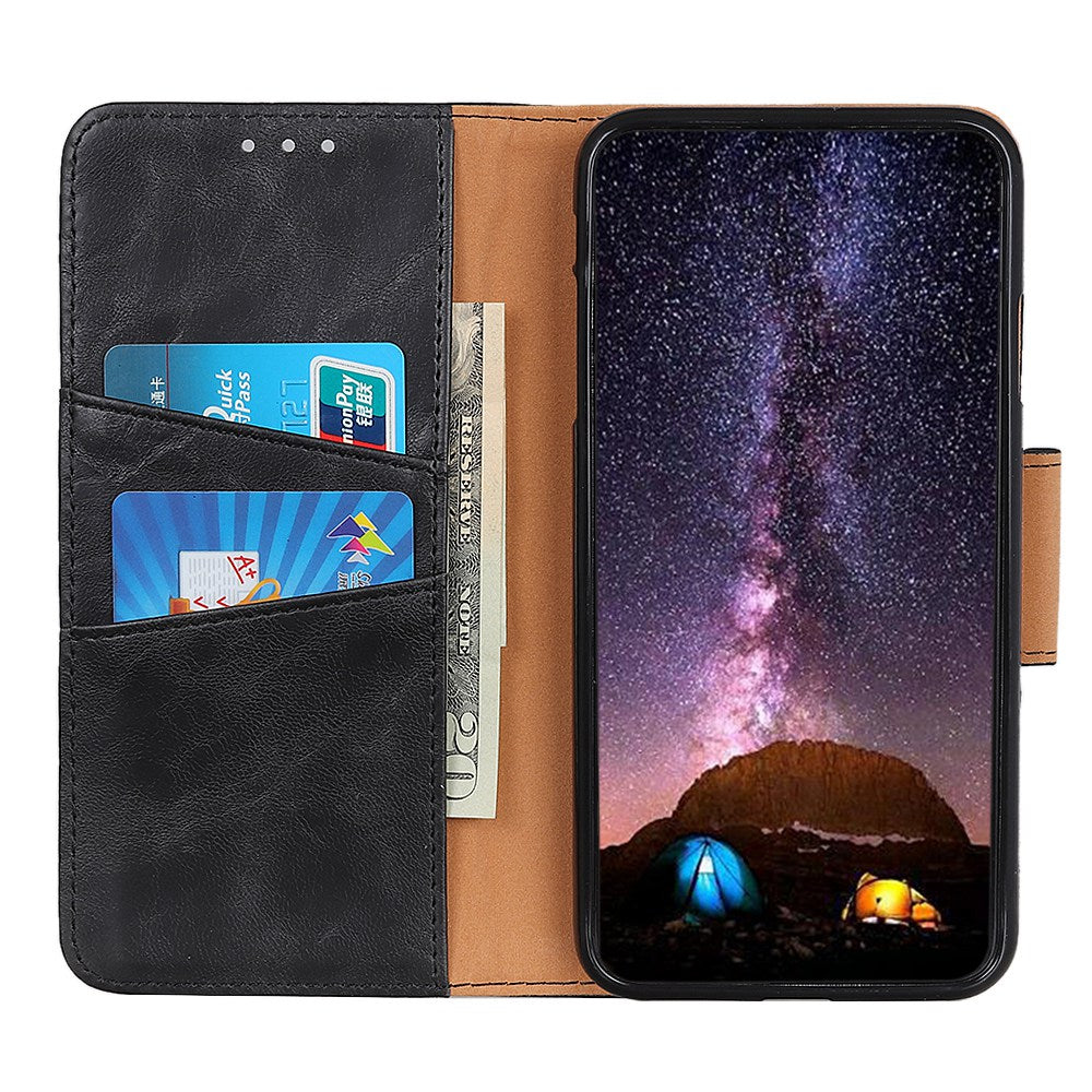 For Xiaomi Redmi 10A Crazy Horse Texture Anti-drop Split Leather Shell Wallet Stand Function Cell Phone Case
