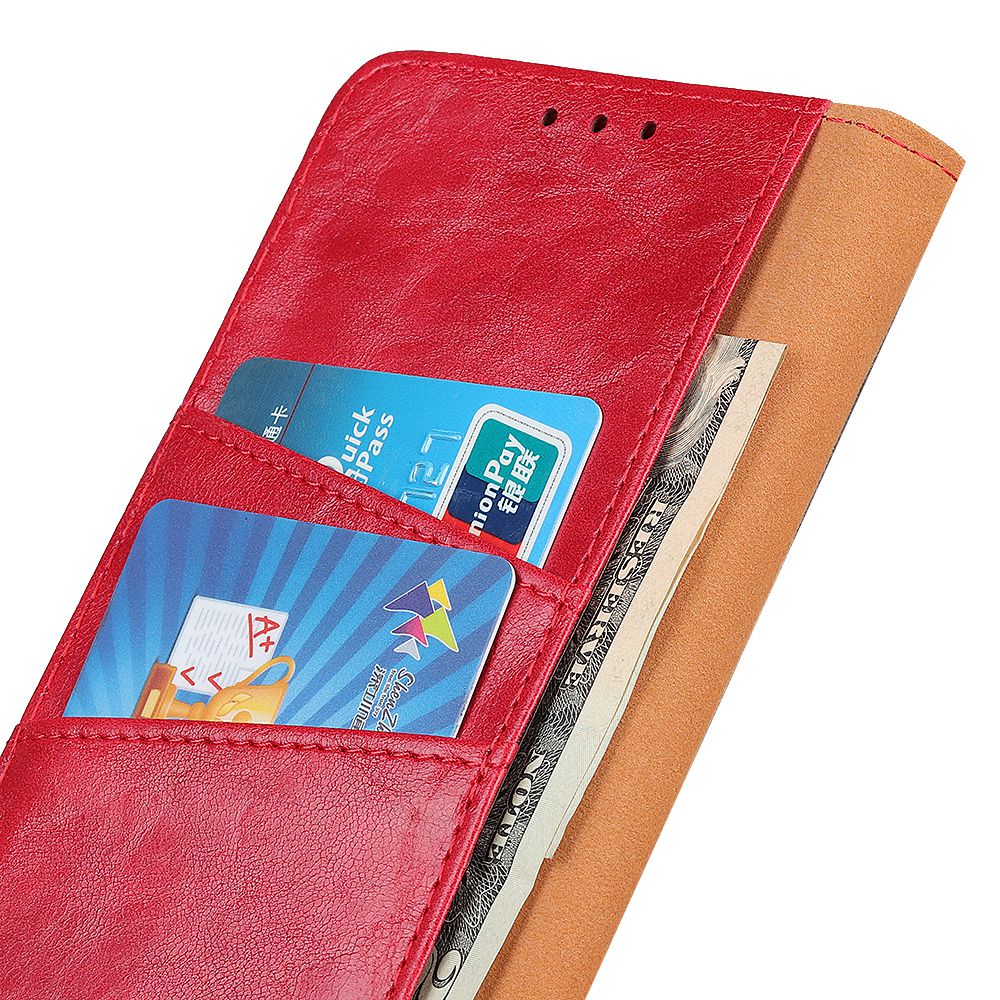 For Xiaomi Redmi 10A Crazy Horse Texture Anti-drop Split Leather Shell Wallet Stand Function Cell Phone Case