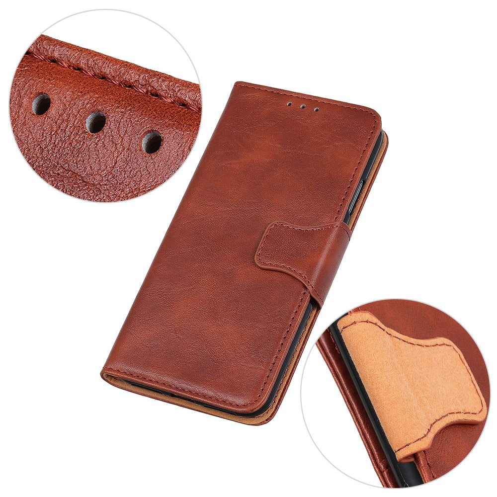 For Xiaomi Redmi 10A Crazy Horse Texture Anti-drop Split Leather Shell Wallet Stand Function Cell Phone Case