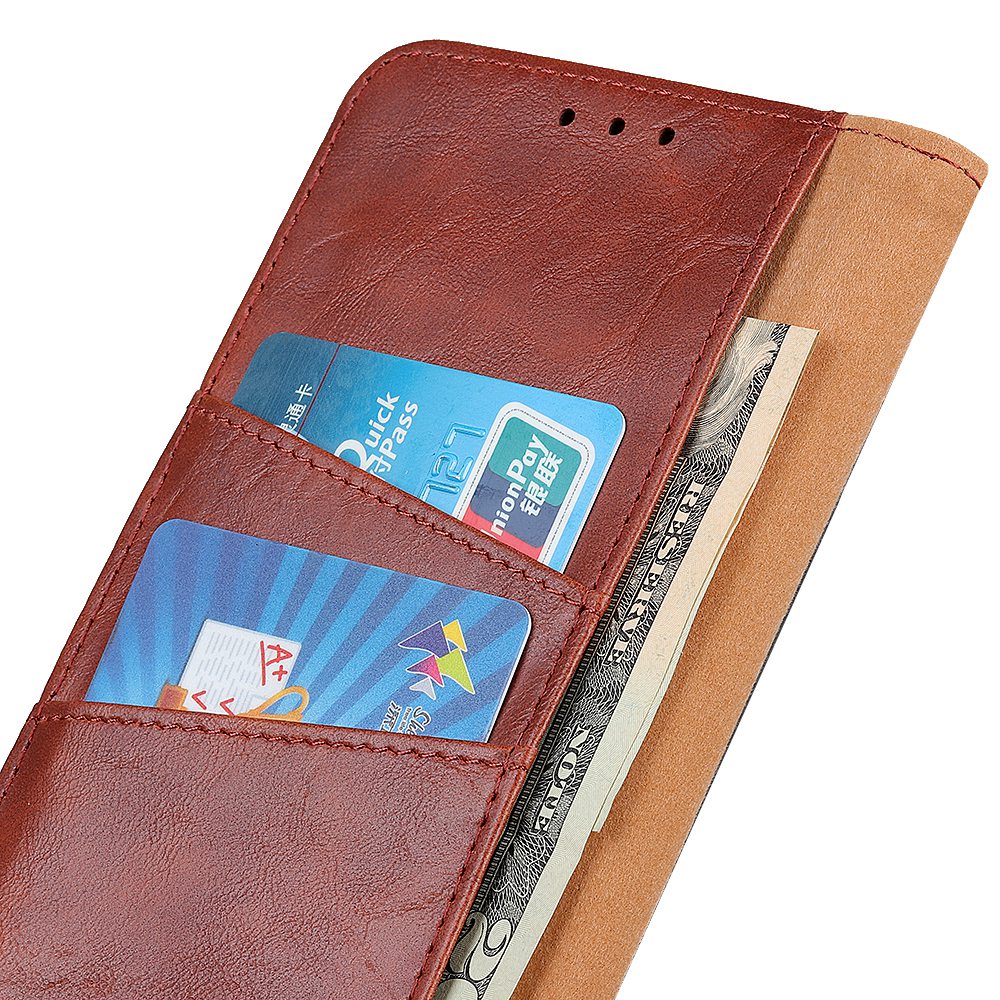 For Xiaomi Redmi 10A Crazy Horse Texture Anti-drop Split Leather Shell Wallet Stand Function Cell Phone Case