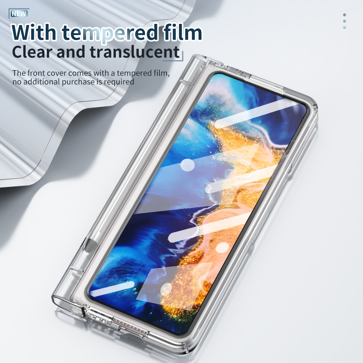 For Xiaomi Mi Mix Fold Electroplating Hard PC Folding Phone Case Pen Slot Hinge Protective Cover with Tempered Glass Film and Stylus Pen