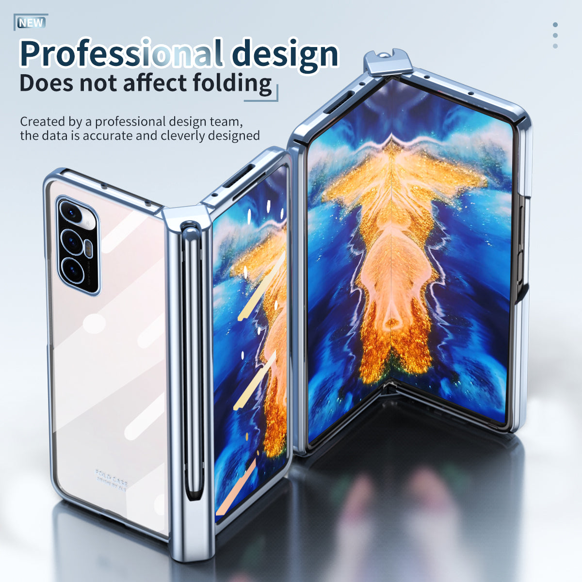 For Xiaomi Mi Mix Fold Electroplating Hard PC Folding Phone Case Pen Slot Hinge Protective Cover with Tempered Glass Film and Stylus Pen