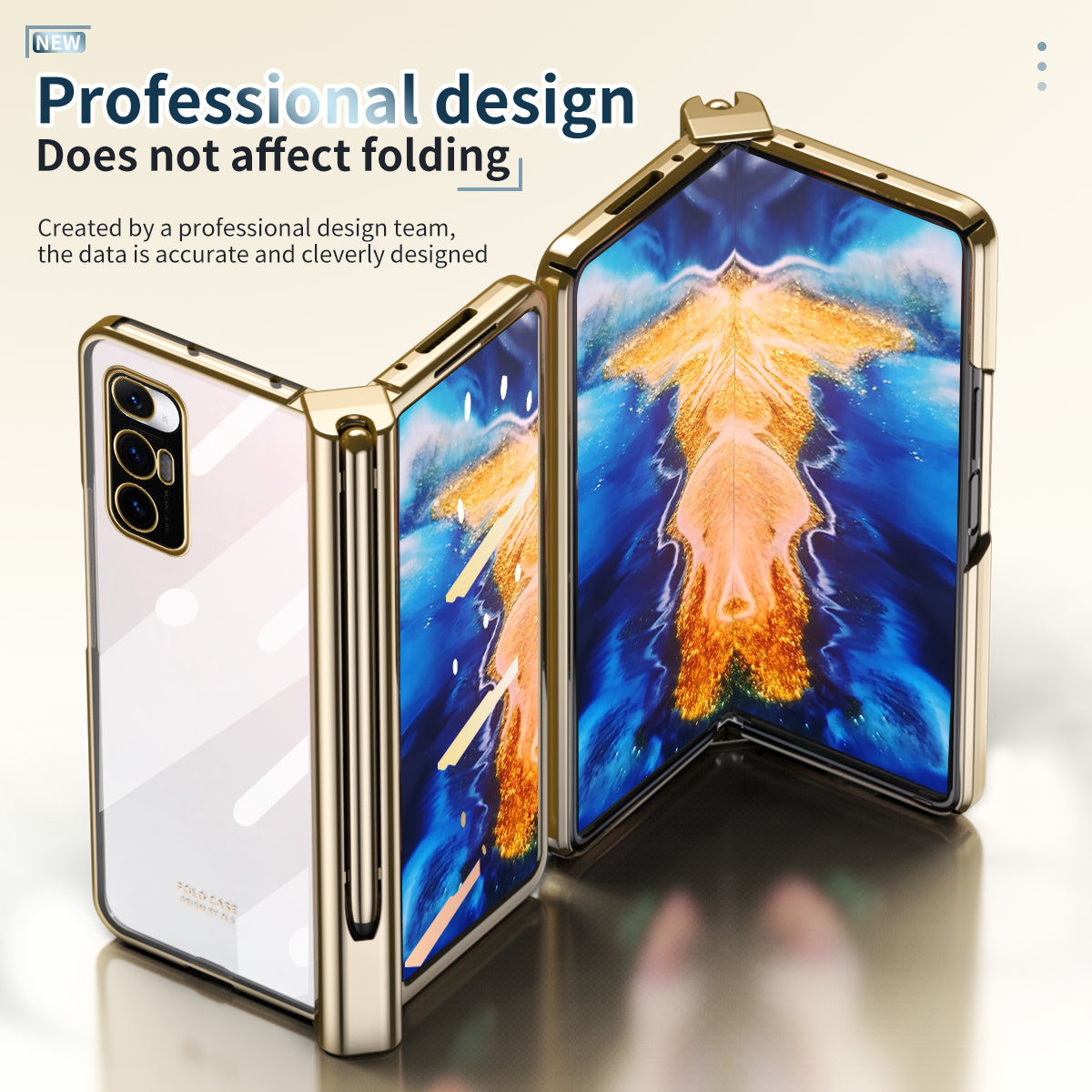 For Xiaomi Mi Mix Fold Electroplating Hard PC Folding Phone Case Pen Slot Hinge Protective Cover with Tempered Glass Film and Stylus Pen