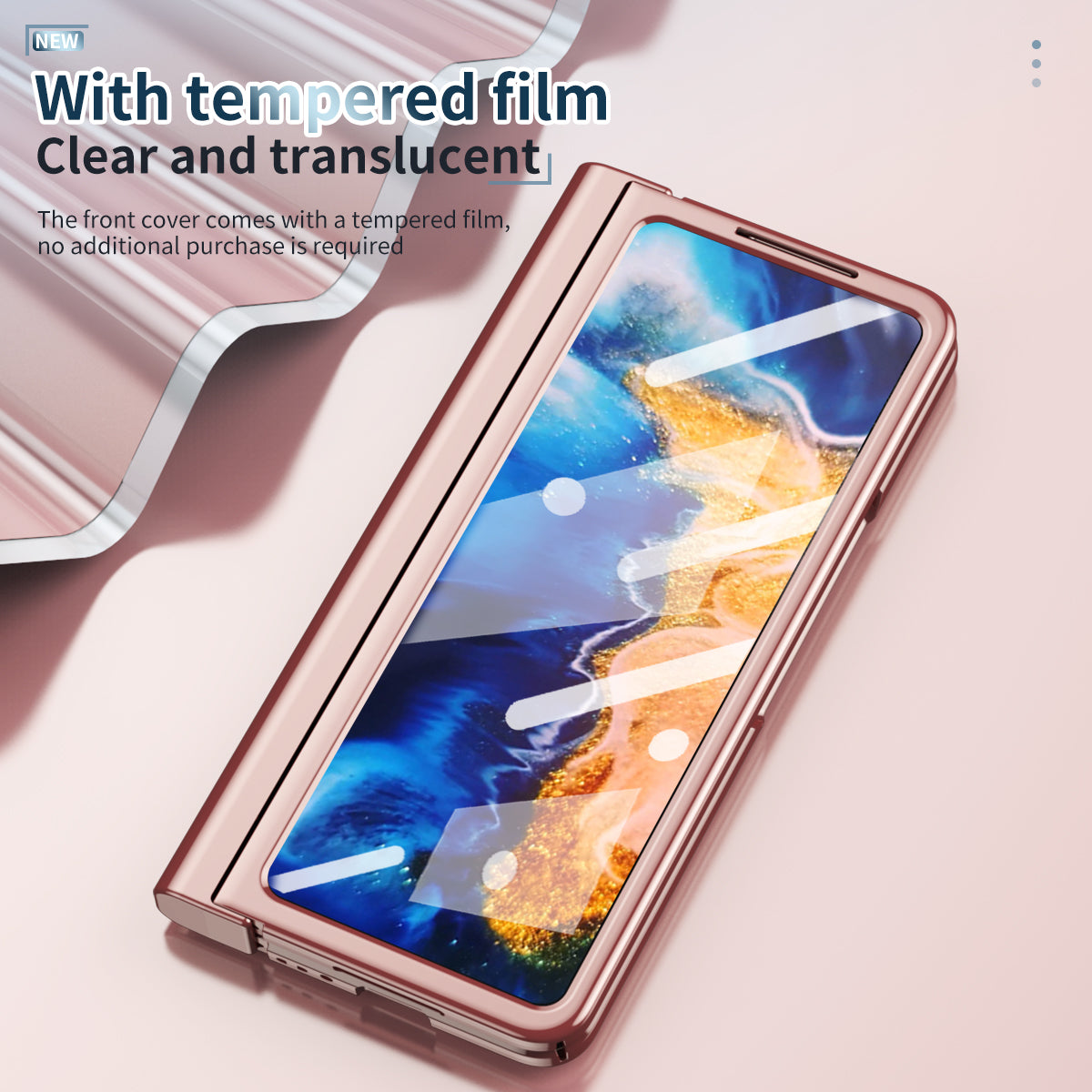 For Xiaomi Mi Mix Fold Electroplating Hard PC Folding Phone Case Pen Slot Hinge Protective Cover with Tempered Glass Film and Stylus Pen