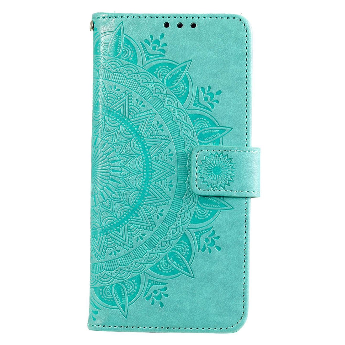 Imprinted Mandala Flower Wallet Design Leather Case with Strap for Xiaomi Poco M4 Pro 4G, Anti-Drop Full Protection Phone Stand Case