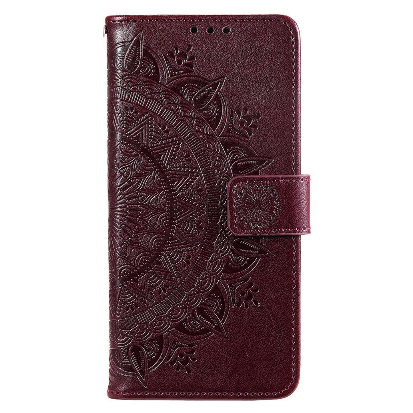 Imprinted Mandala Flower Wallet Design Leather Case with Strap for Xiaomi Poco M4 Pro 4G, Anti-Drop Full Protection Phone Stand Case