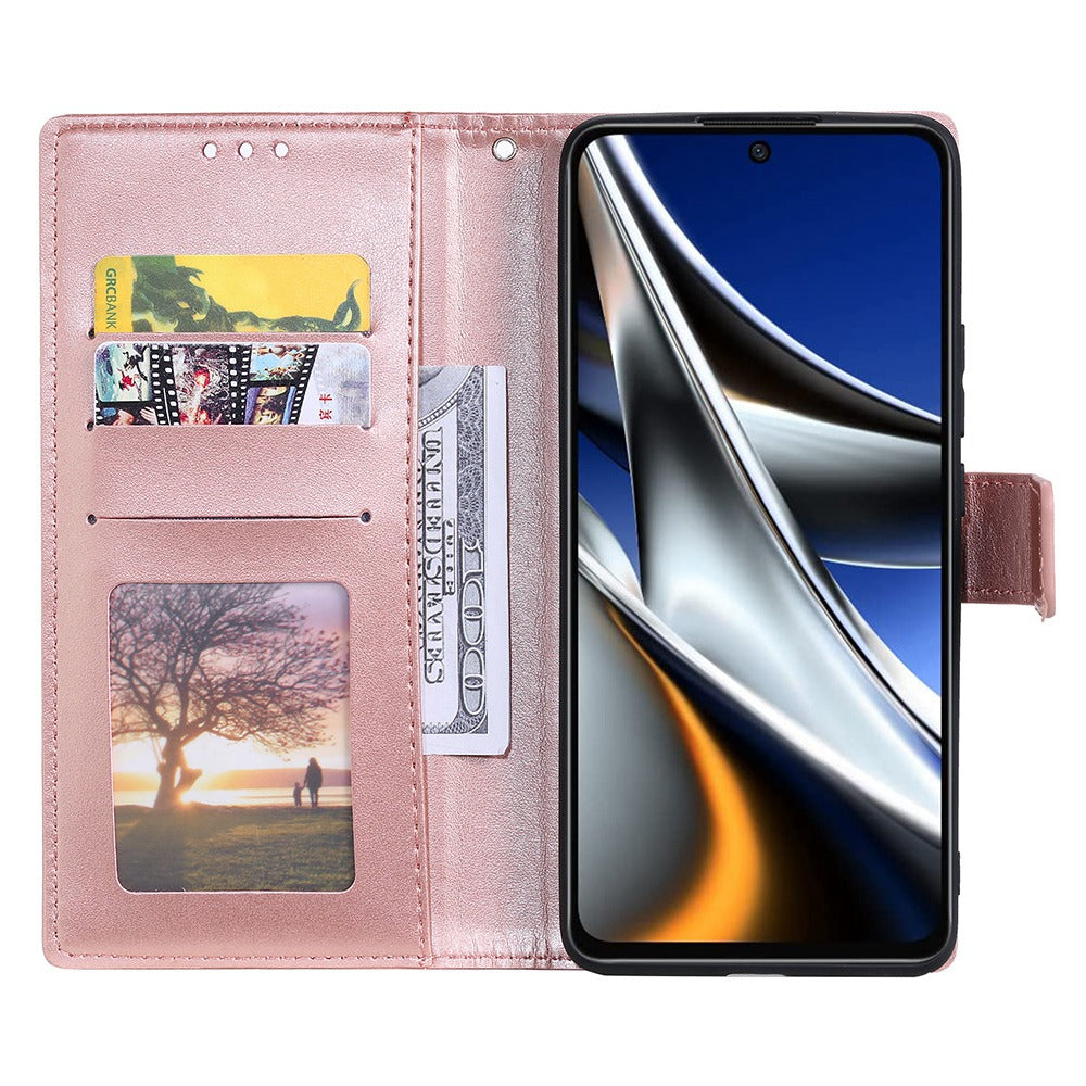 Imprinted Mandala Flower Wallet Design Leather Case with Strap for Xiaomi Poco M4 Pro 4G, Anti-Drop Full Protection Phone Stand Case