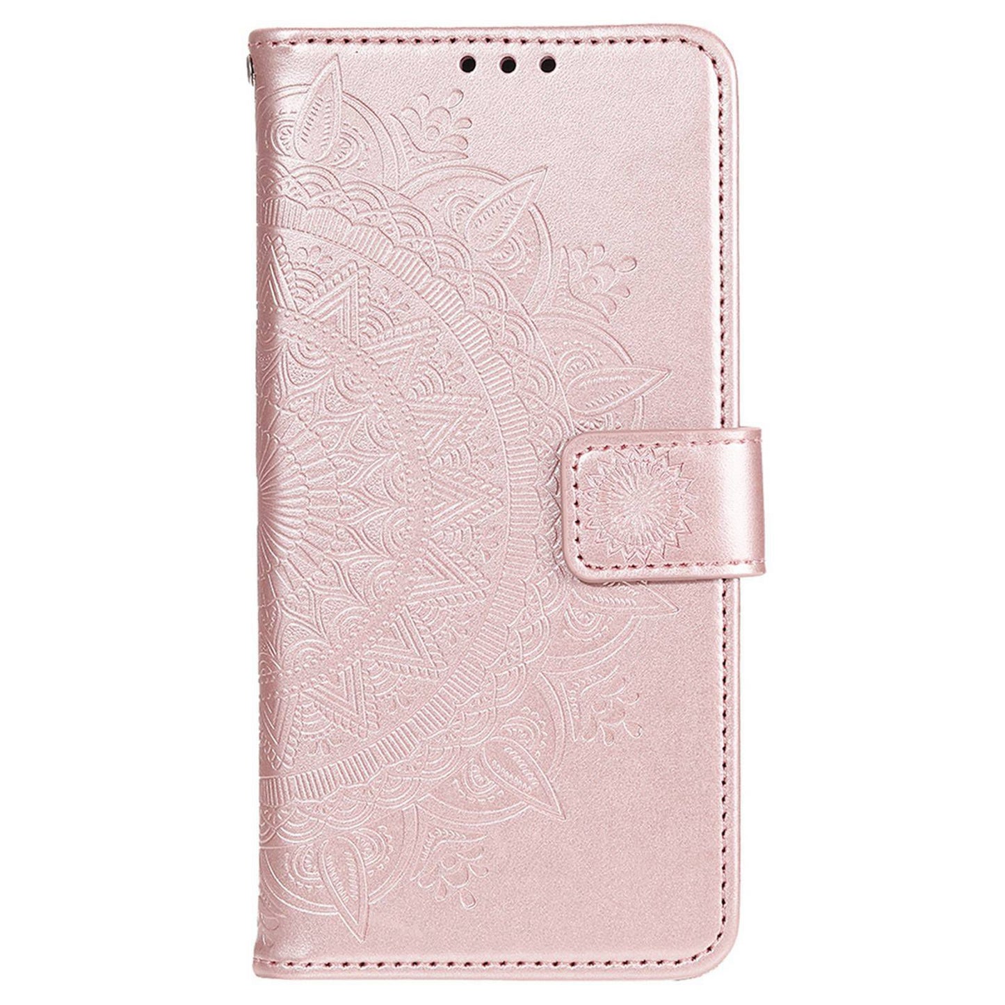 Imprinted Mandala Flower Wallet Design Leather Case with Strap for Xiaomi Poco M4 Pro 4G, Anti-Drop Full Protection Phone Stand Case