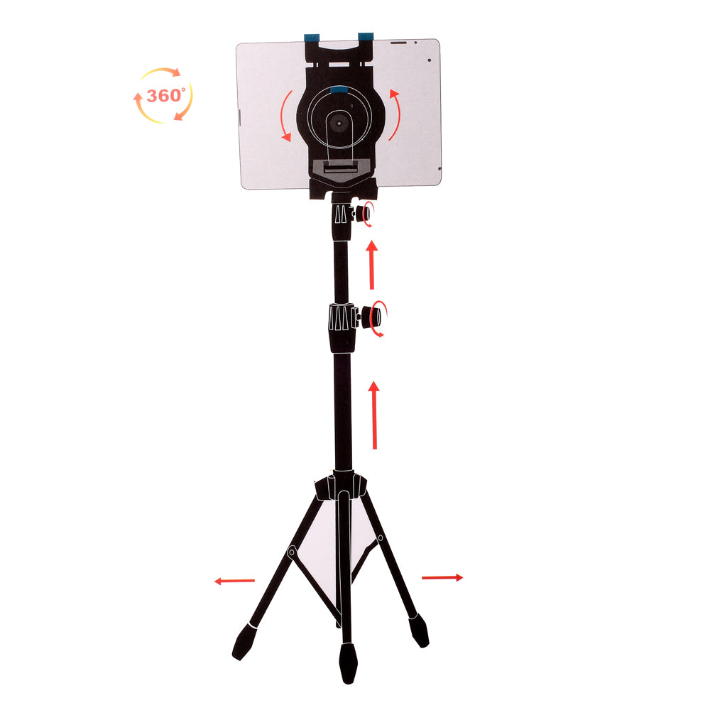 Portable Adjustable Tripod Stand Tablet Holder for iPad Air/Samsung Galaxy Tab A