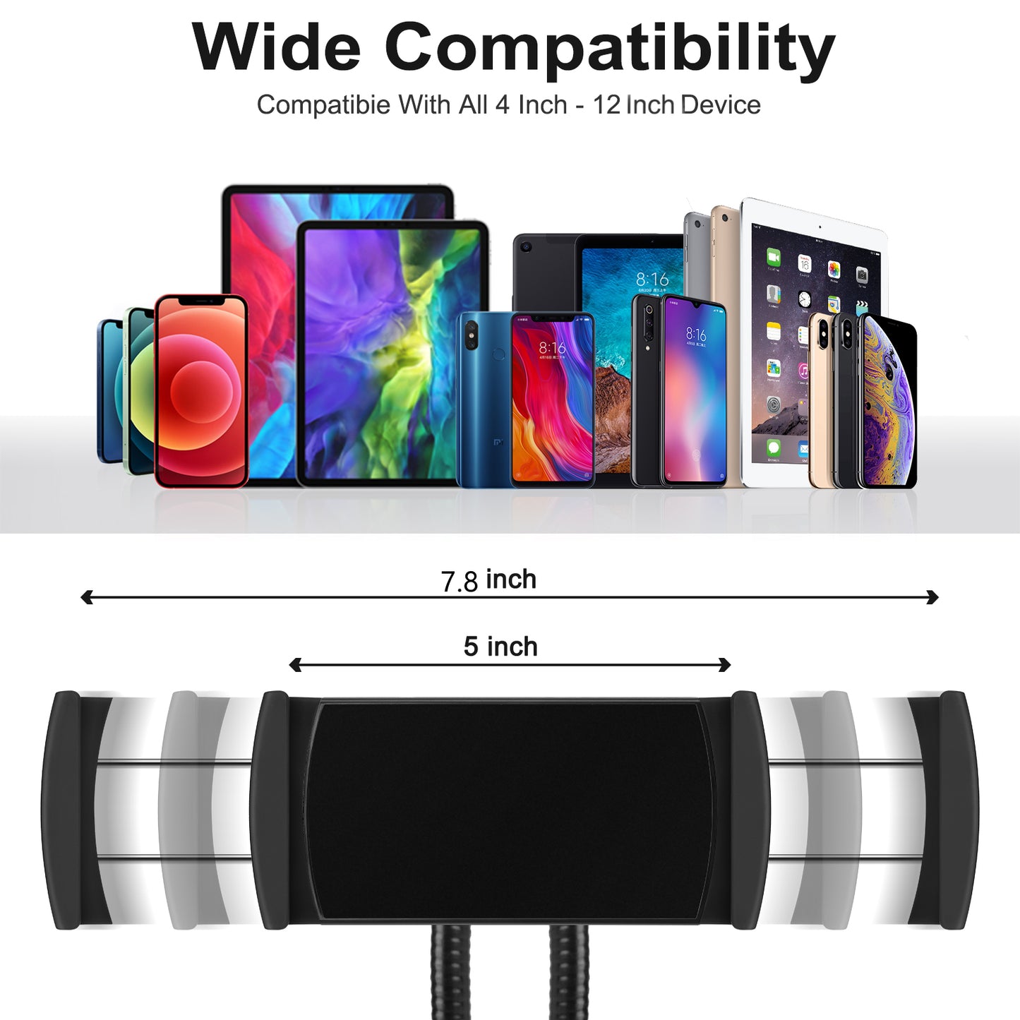 Magnetic Adjustable Gooseneck Lazy Mobile Phone Tablet Stand Universal Desktop Holder Bracket