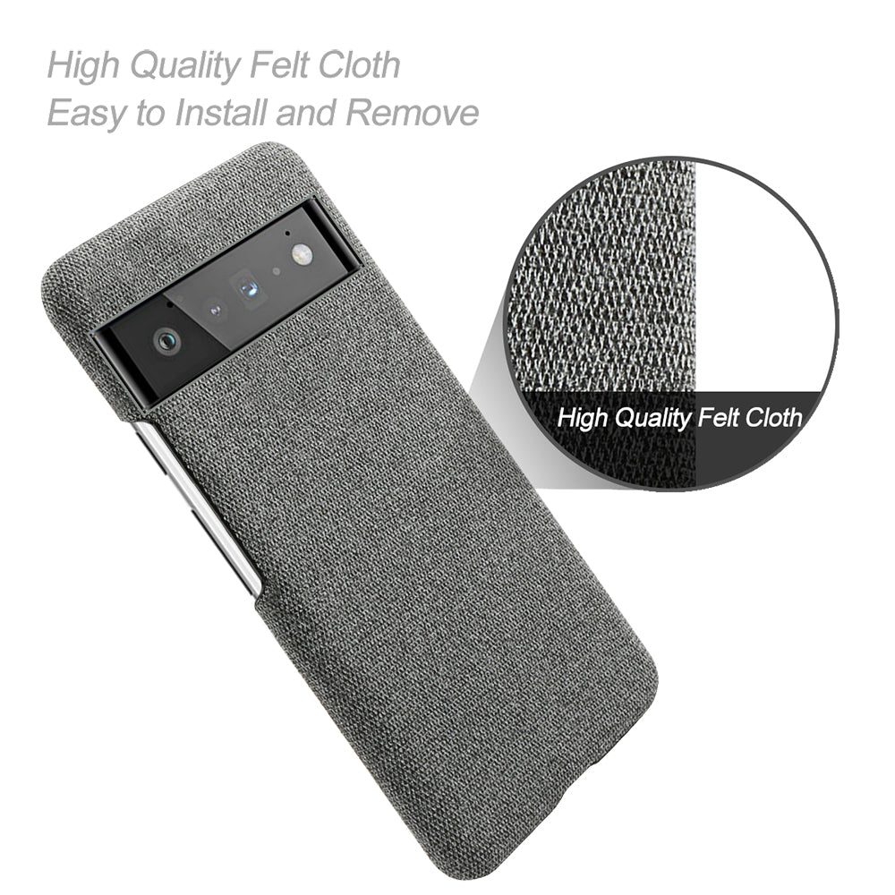 For Google Pixel 6 Pro Cloth Coated Hard PC Shockproof Non-Slip Phone Case Anti-Fingerprints Cover