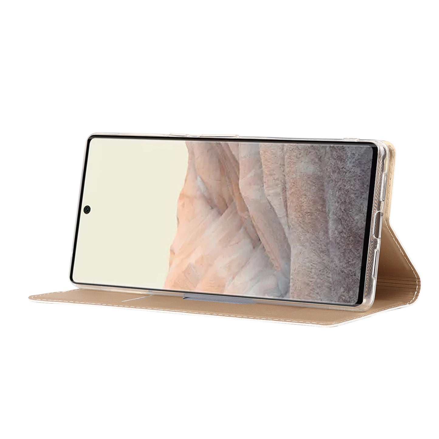 PU Leather Card Holder Design Light Slim Protective Phone Case with Stand for Google Pixel 6 Pro