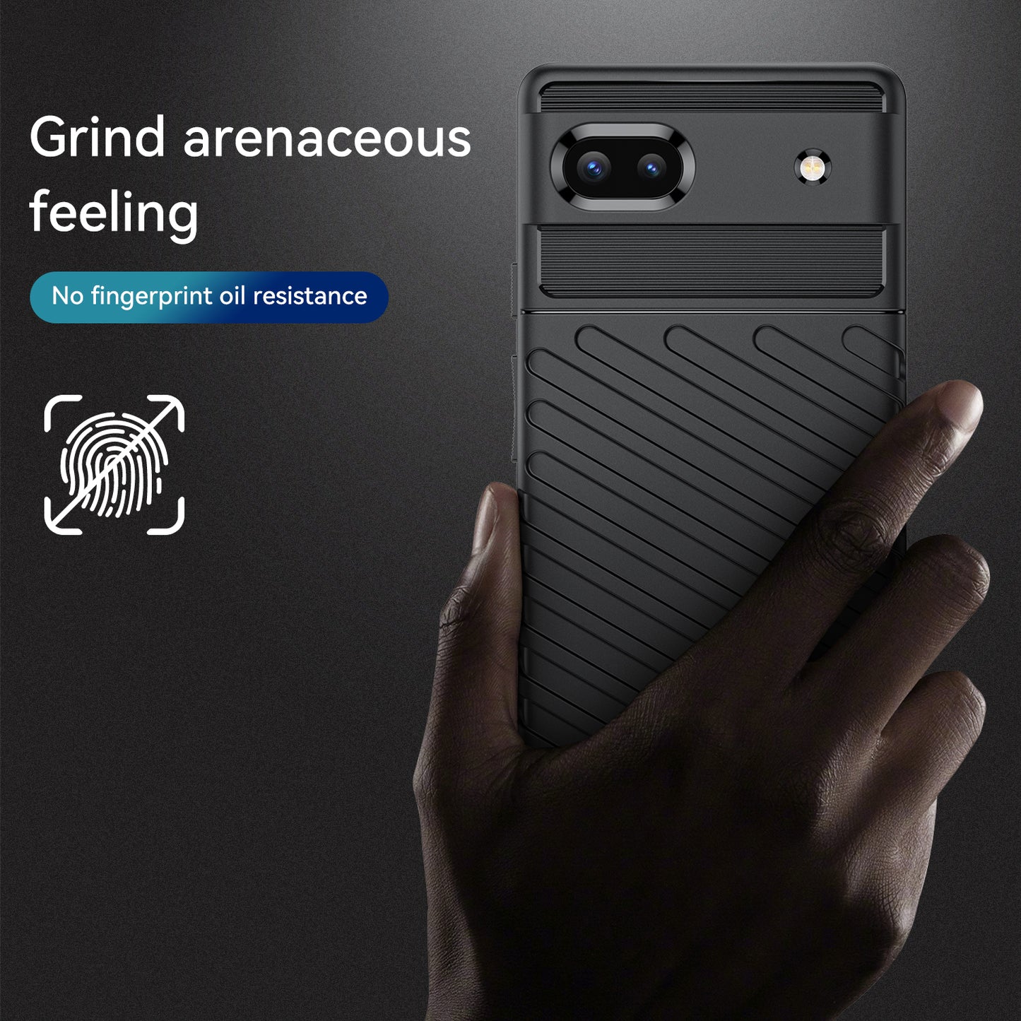 Thunder Series Twill Texture Thickened Smooth Flexible TPU Protective Phone Cover for Google Pixel 6a