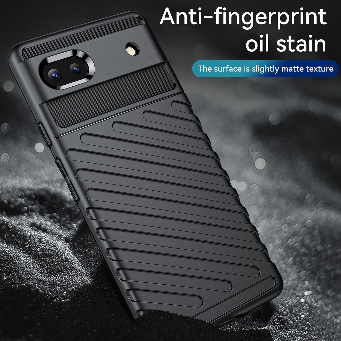 Thunder Series Twill Texture Thickened Smooth Flexible TPU Protective Phone Cover for Google Pixel 6a