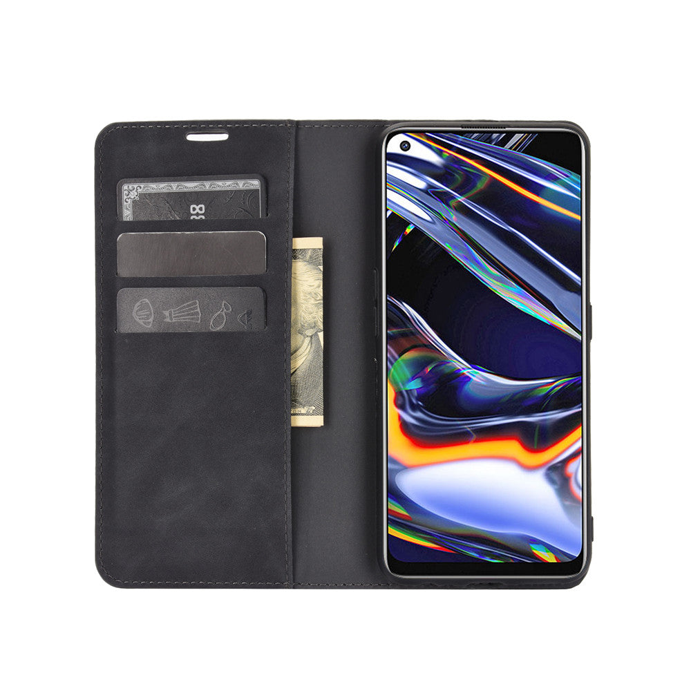 Strong Absorption Skin-Touch Leather Flip Phone Cover Case for Realme 7 Pro