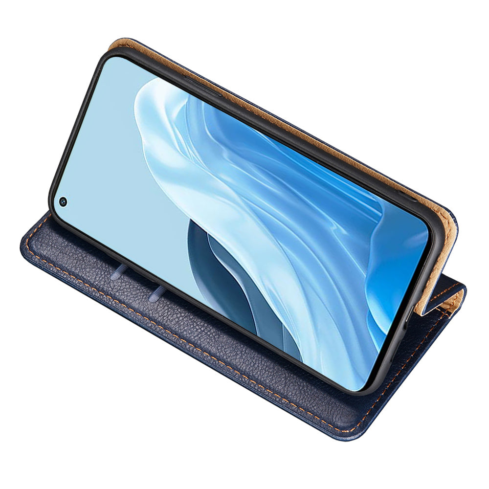 Wallet PU Leather Cover for Oppo Find X5 Lite, Stand Function Magnetic Auto-absorbed Phone Case