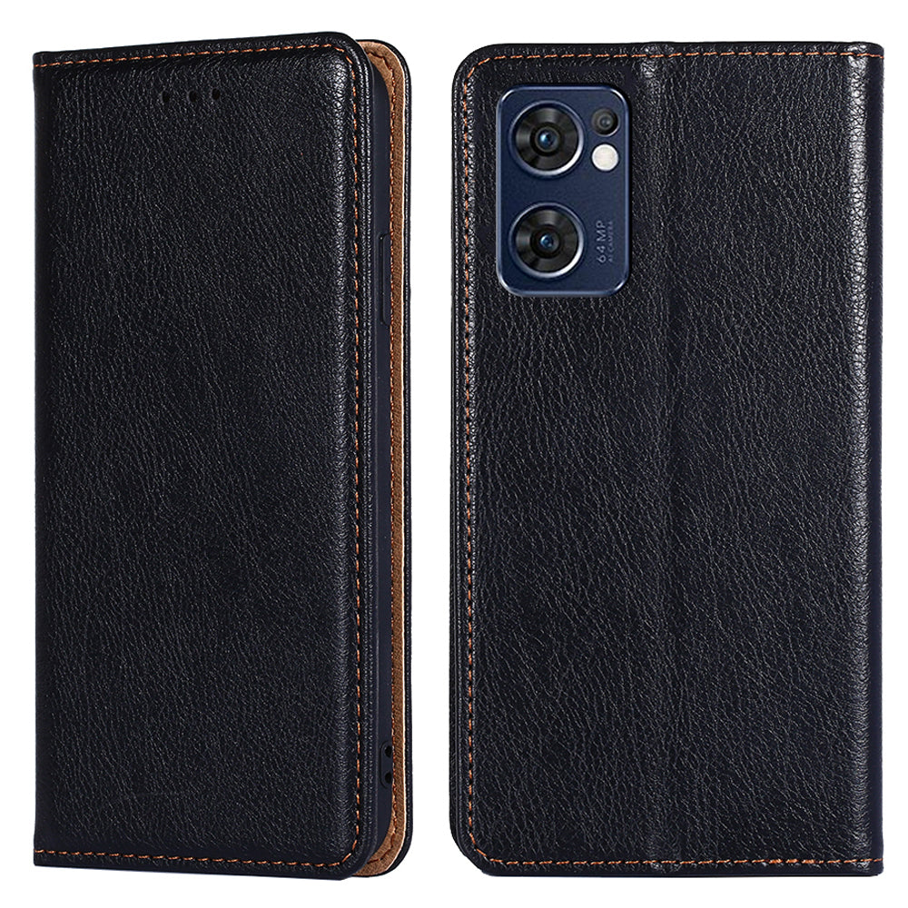 Wallet PU Leather Cover for Oppo Find X5 Lite, Stand Function Magnetic Auto-absorbed Phone Case