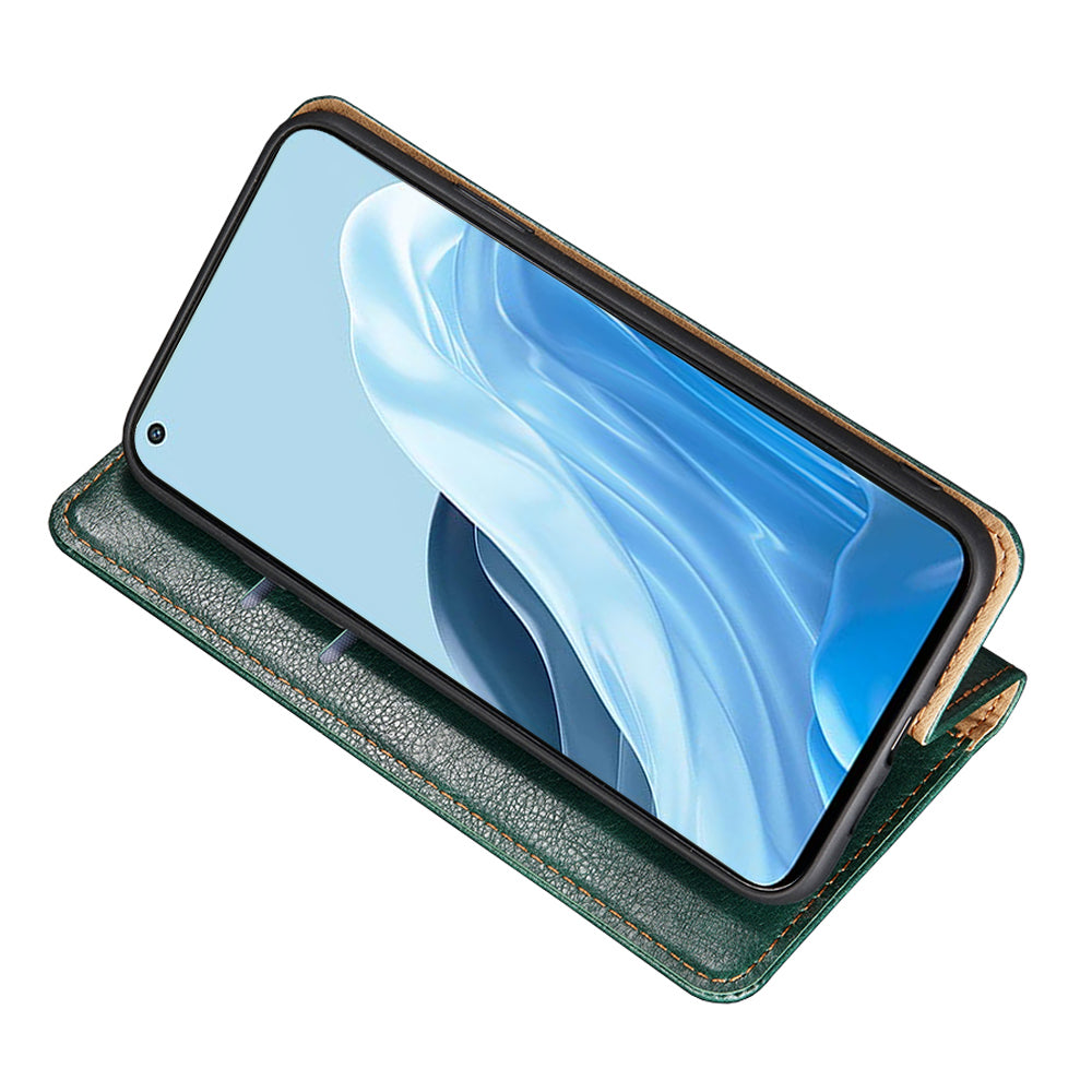 Wallet PU Leather Cover for Oppo Find X5 Lite, Stand Function Magnetic Auto-absorbed Phone Case