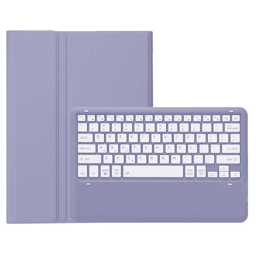 T800B For Samsung Galaxy Tab S8+ X800/S7 Plus T970/S7 FE T730 Anti-Scratch Protective Case Removable Bluetooth Keyboard Shockproof Stand Leather Case with Pencil Holder