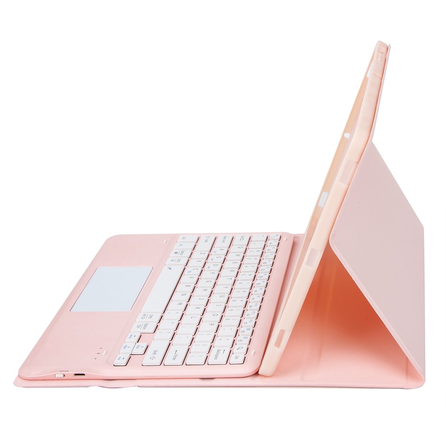 T12B-A For iPad Pro 12.9-inch (2018)/(2020)/(2021) Detachable Bluetooth Keyboard Case with TouchPad Anti-drop Protective Cover Adjustable Stand Leather Case