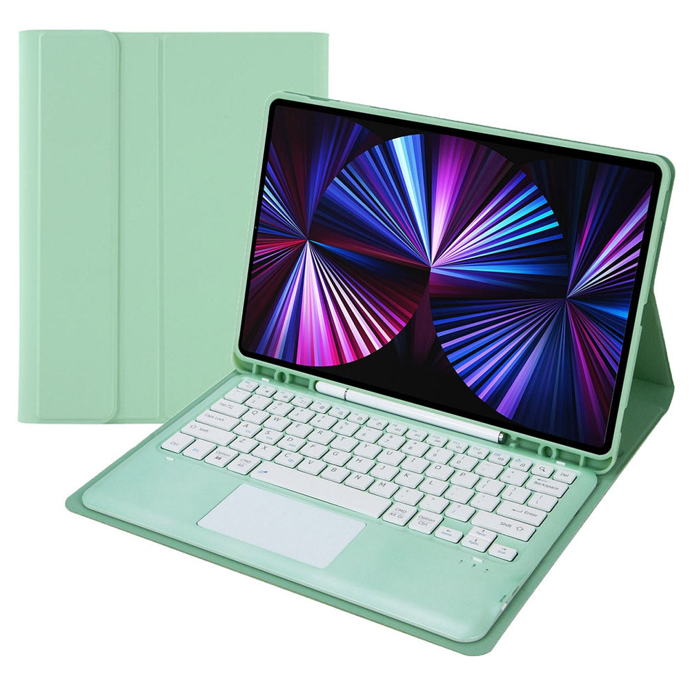 T12B-A For iPad Pro 12.9-inch (2018)/(2020)/(2021) Detachable Bluetooth Keyboard Case with TouchPad Anti-drop Protective Cover Adjustable Stand Leather Case