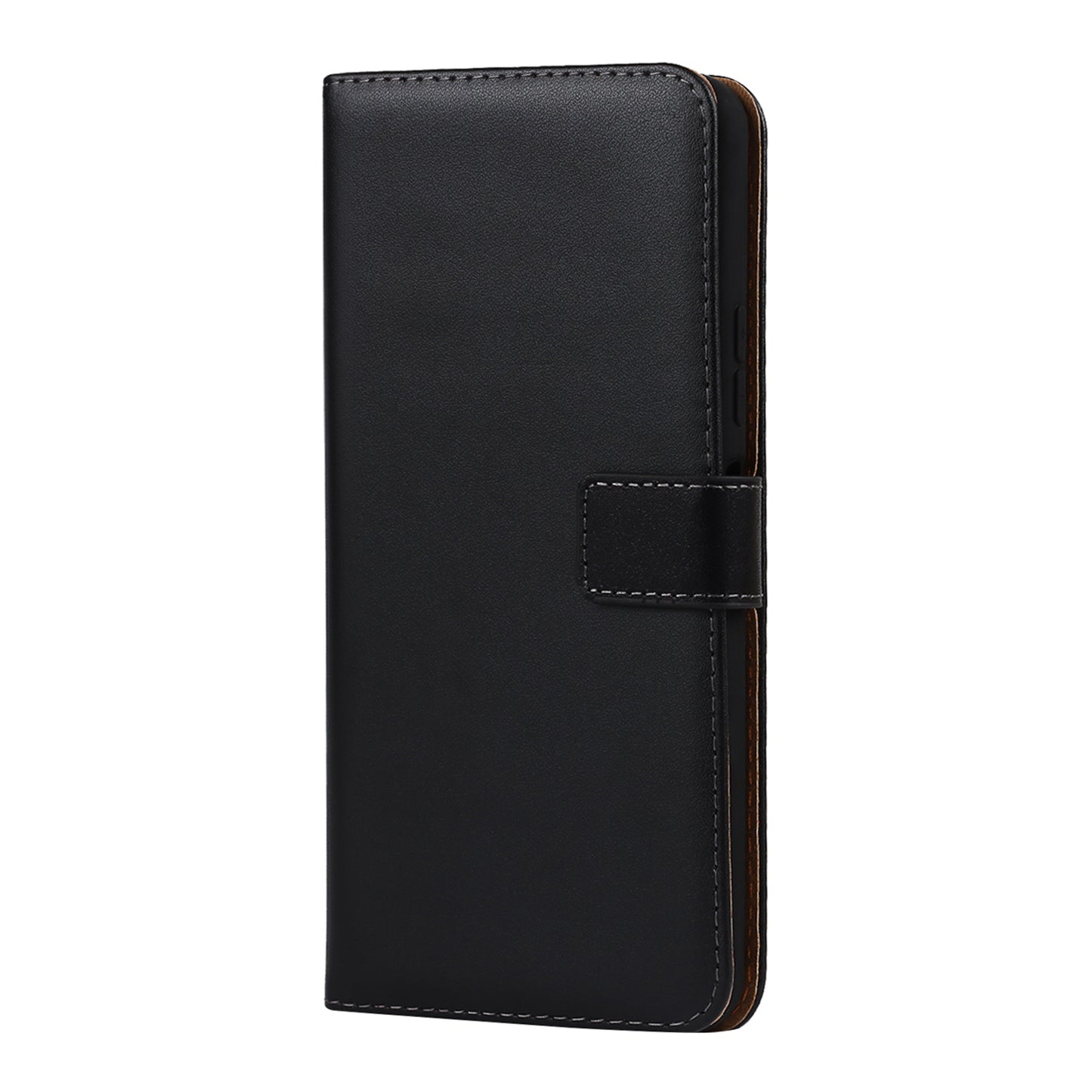 Genuine Leather Phone Protector Dual-Sided Magnetic Clasp Anti-Drop Wallet Card Slot Stand Phone Case for Nokia 8.3 5G