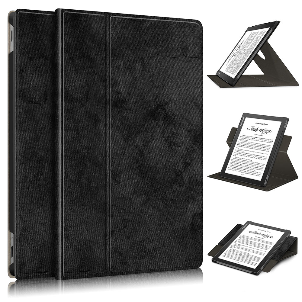For PocketBook InkPad Lite PB970 Rotary Kickstand Pen Holder Case Dual-Angle Anti-Scratch Textured Surface Cover