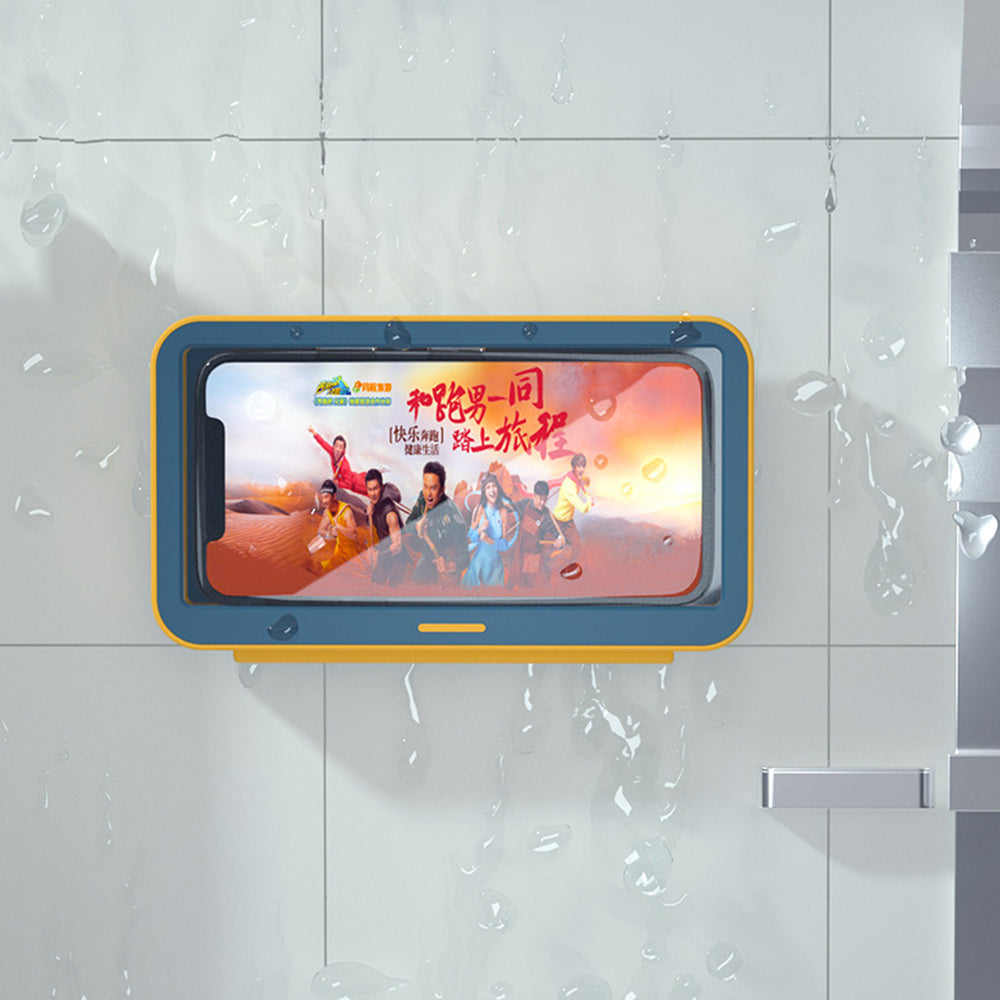 YJ-888 Shower Phone Holder for Bathroom Waterproof Case Wall Mount Phone Shelf with Touch Screen Anti-Fog Mobile Phone Holder Self Adhesive Storage Box