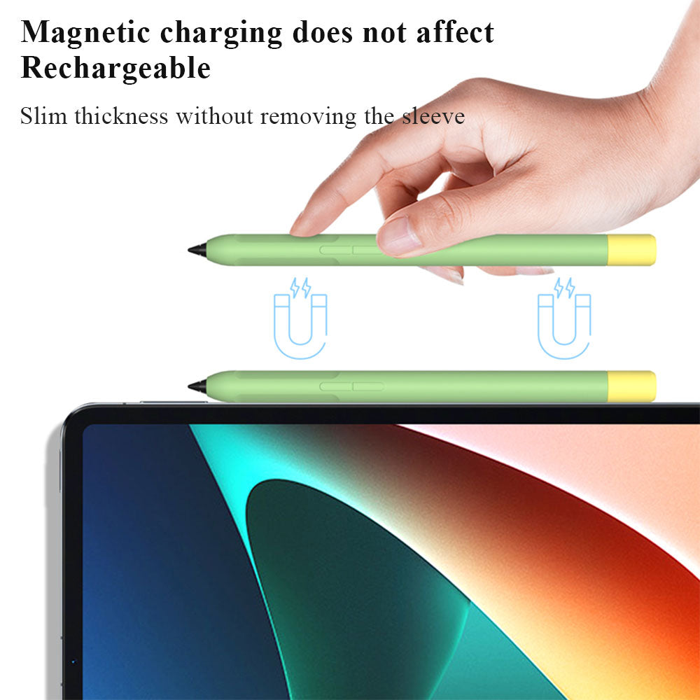 For Xiaomi Inspired Stylus Anti-Slip Case Liquid Silicone Holder Sleeve Skin Cover with Pen Cap