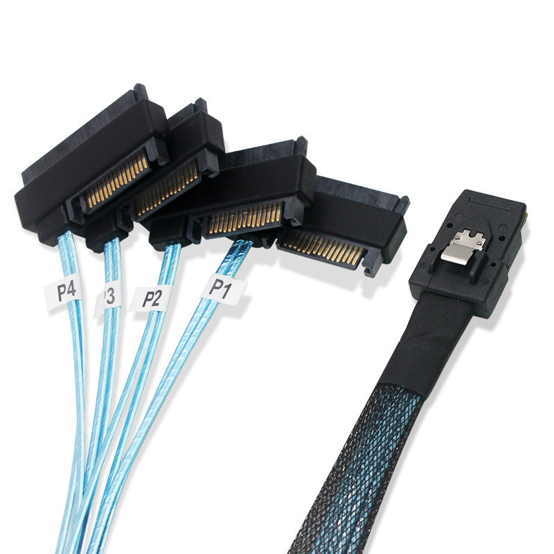 0.5m Mini SAS 36-Pin SFF-8087 to 4 SFF-8482 29-Pin+15-Pin Cable SATA Power Connector