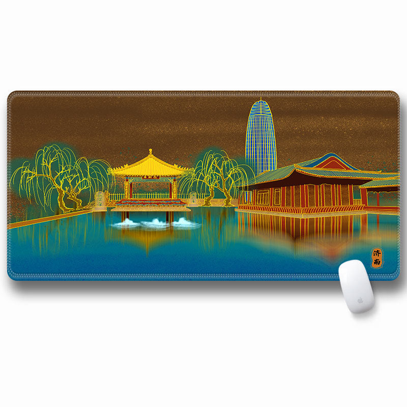 Computer Laptop Mouse Pad Chinoiserie Gaming Play Mat Office Desk Mat (Size: 300x600x2mm)