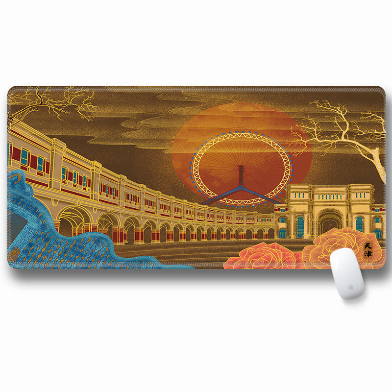 Computer Laptop Mouse Pad Chinoiserie Gaming Play Mat Office Desk Mat (Size: 300x600x2mm)