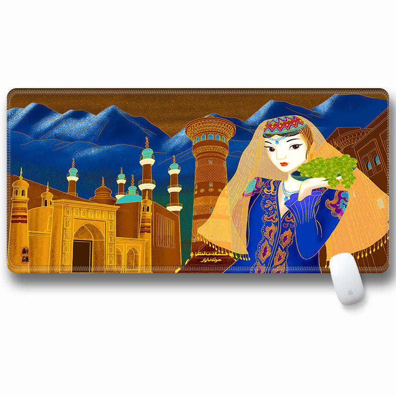 Computer Laptop Mouse Pad Chinoiserie Gaming Play Mat Office Desk Mat (Size: 300x600x2mm)