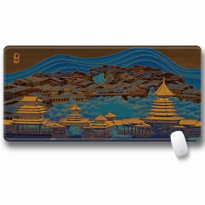 Computer Laptop Mouse Pad Chinoiserie Gaming Play Mat Office Desk Mat (Size: 300x600x2mm)