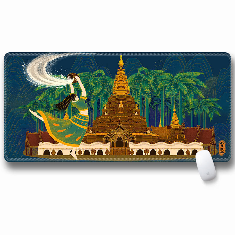 Computer Laptop Mouse Pad Chinoiserie Gaming Play Mat Office Desk Mat (Size: 300x600x2mm)