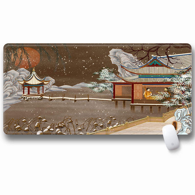 Computer Laptop Mouse Pad Chinoiserie Gaming Play Mat Office Desk Mat (Size: 300x600x2mm)