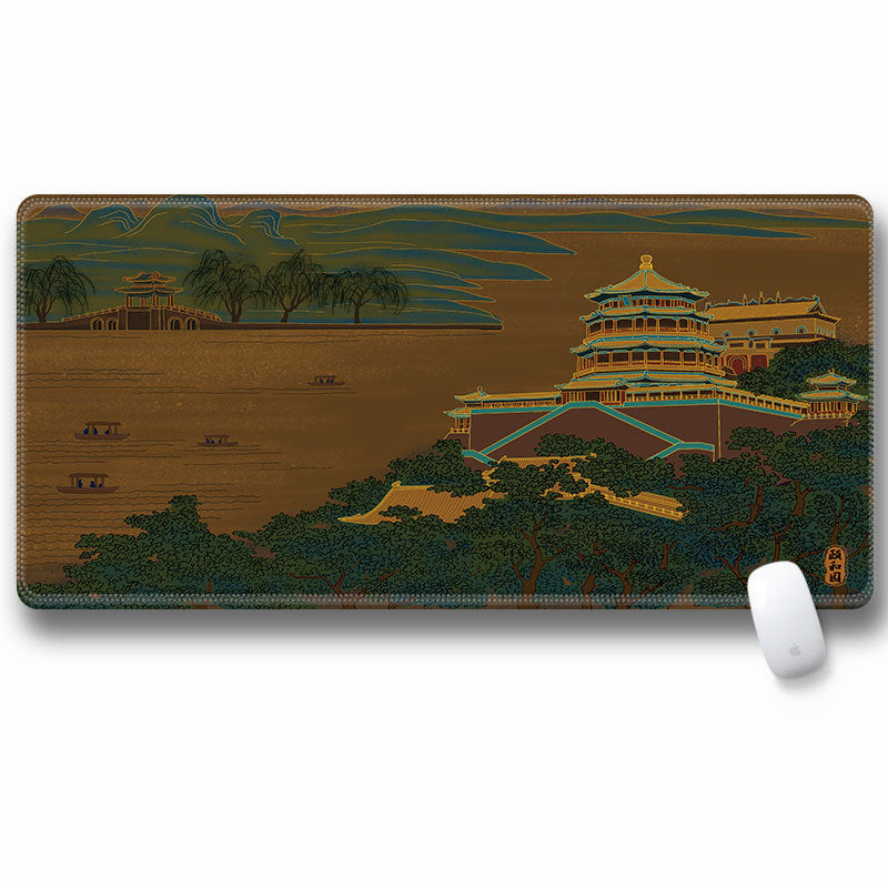 Computer Laptop Mouse Pad Chinoiserie Gaming Play Mat Office Desk Mat (Size: 300x600x2mm)
