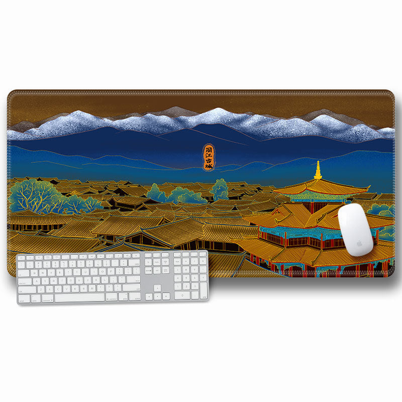 Computer Laptop Mouse Pad Chinoiserie Gaming Play Mat Office Desk Mat (Size: 300x600x2mm)