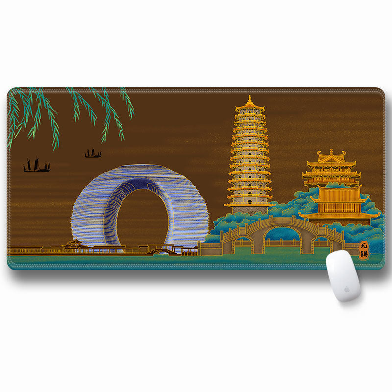 Computer Laptop Mouse Pad Chinoiserie Gaming Play Mat Office Desk Mat (Size: 300x600x2mm)