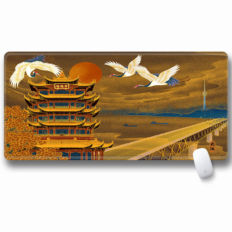Computer Laptop Mouse Pad Chinoiserie Gaming Play Mat Office Desk Mat (Size: 300x600x2mm)