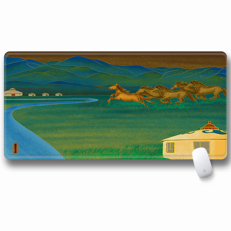 Computer Laptop Mouse Pad Chinoiserie Gaming Play Mat Office Desk Mat (Size: 300x600x2mm)