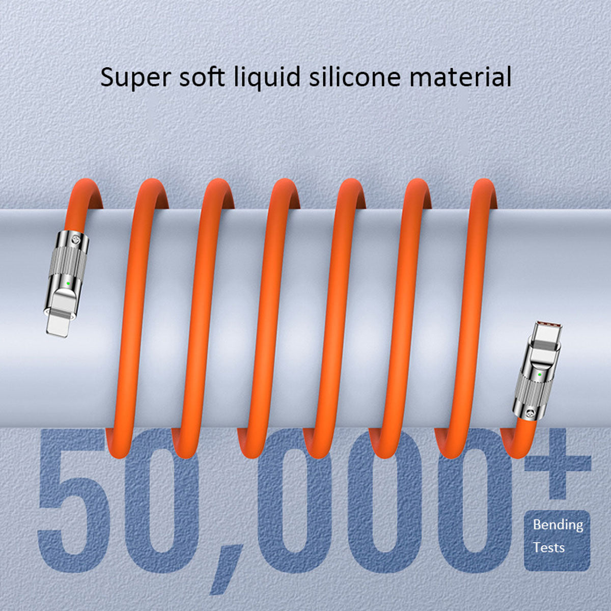 UC-003-0R-2.0M 2m USB Type C to USB-C 120W Fast Charge Cord Ultra Soft Liquid Silicone Data Cable