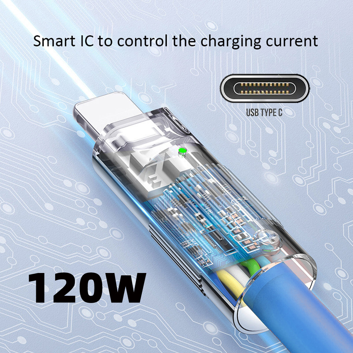 UC-003-0R-2.0M 2m USB Type C to USB-C 120W Fast Charge Cord Ultra Soft Liquid Silicone Data Cable